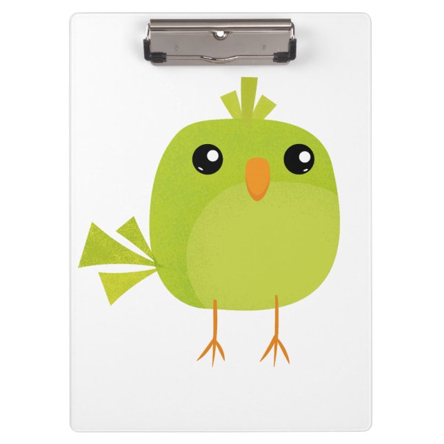 Green Bird Cartoon   Clipboard (Front)
