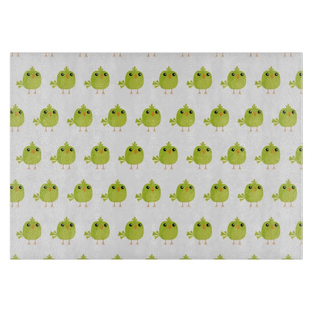 Green Bird Cartoon   Cutting Board (Front)