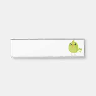Green Bird Cartoon   Door Sign