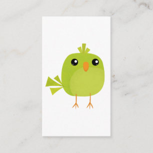 Green Bird Cartoon Enclosure Card