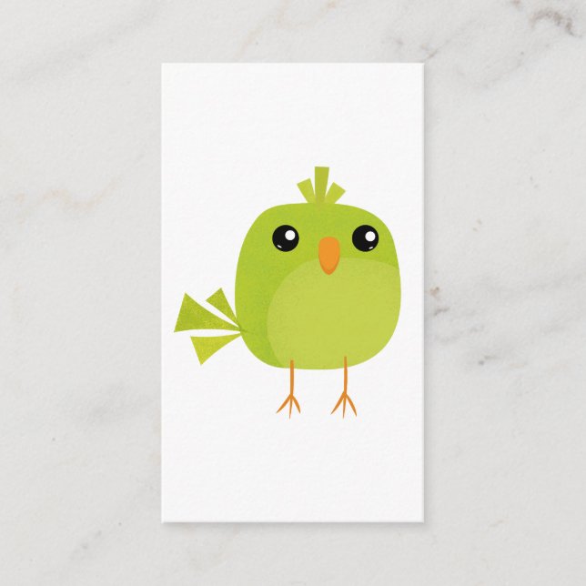 Green Bird Cartoon   Enclosure Card (Front)
