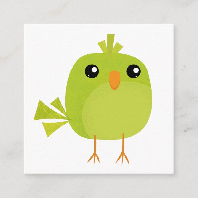 Green Bird Cartoon   Enclosure Card (Front)