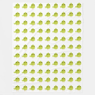 Green Bird Cartoon Fleece Blanket