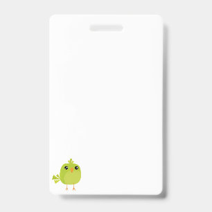 Green Bird Cartoon  ID Badge