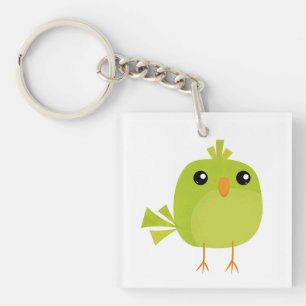Green Bird Cartoon   Key Ring