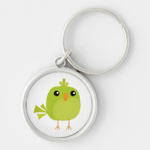 Green Bird Cartoon Key Ring