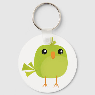 Green Bird Cartoon  Key Ring