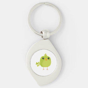 Green Bird Cartoon  Key Ring