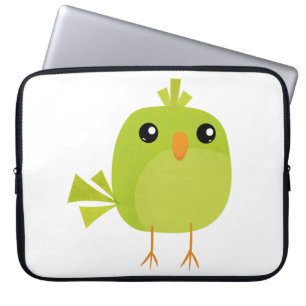 Green Bird Cartoon Laptop Sleeve