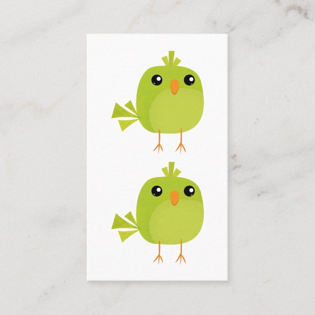 Green Bird Cartoon   Loyalty Card (Front)