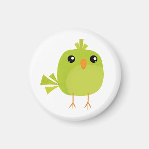 Green Bird Cartoon Magnet