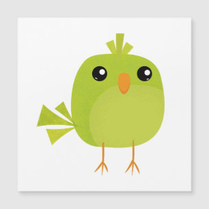 Green Bird Cartoon Magnetic Invitation