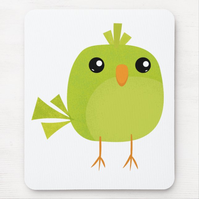 Green Bird Cartoon  Mouse Pad (Front)