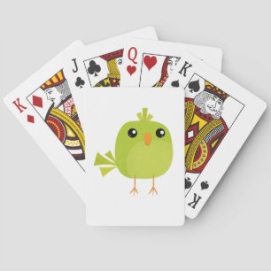 Green Bird Cartoon Playing Cards