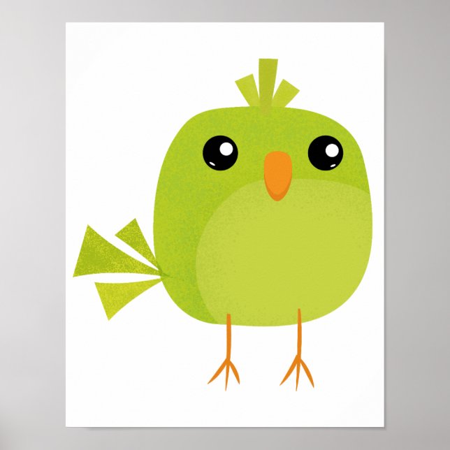 Green Bird Cartoon  Poster (Front)