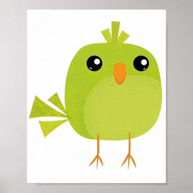 Green Bird Cartoon  Poster (Front)