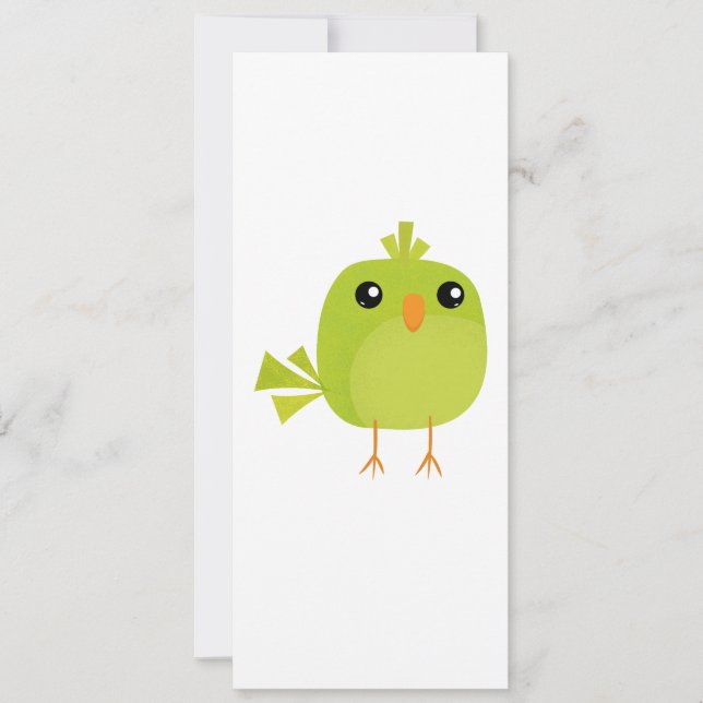 Green Bird Cartoon   Save The Date (Front)