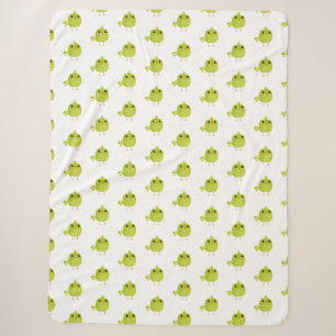 Green Bird Cartoon Sherpa Blanket