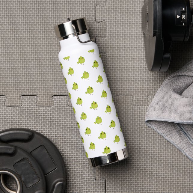 Green Bird Cartoon   Water Bottle (Gym)