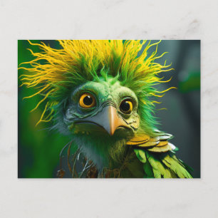 Green Bird Holiday Postcard