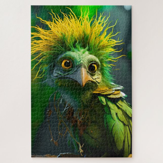 Green Bird Jigsaw Puzzle (Vertical)