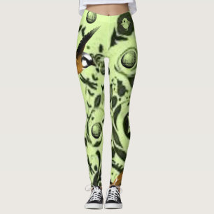 green bird long leggings