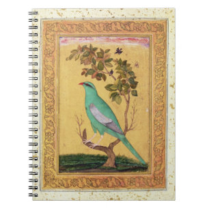 Green Bird, Mughal (gouache on paper) Notebook