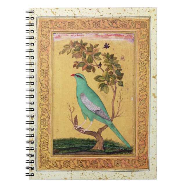 Green Bird, Mughal (gouache on paper) Notebook (Front)