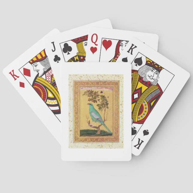Green Bird, Mughal (gouache on paper) Playing Cards (Back)