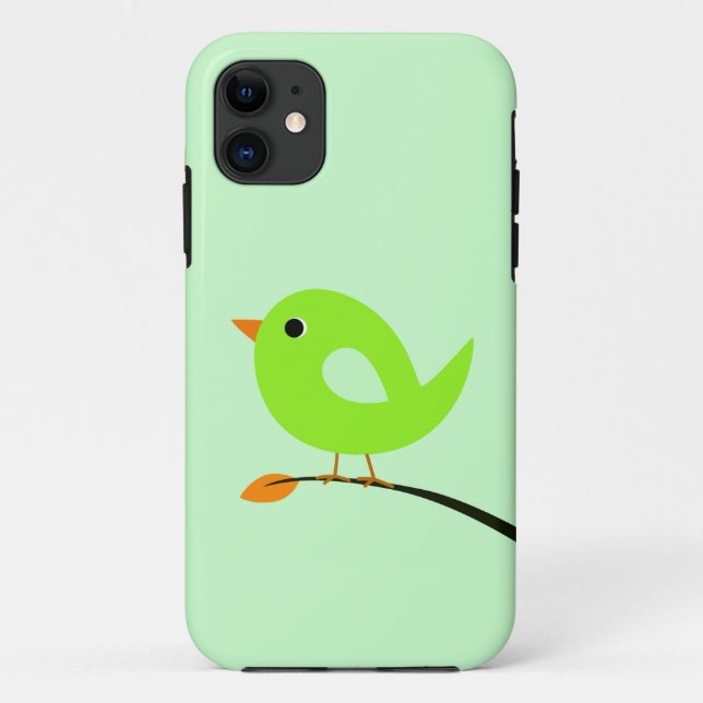 Green Bird on Branch Case-Mate iPhone Case (Back)