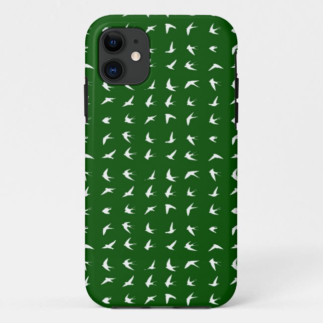 Green bird pattern 1 Case-Mate iPhone case (Back)