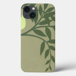 Green Bird Perched on Green Branch iPhone 13 Case