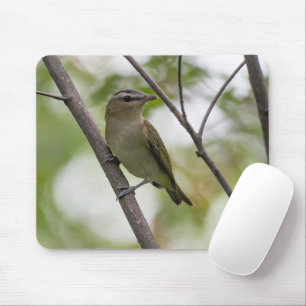Green Bird, Red-Eyed Vireo, Canadian Photography Mouse Pad