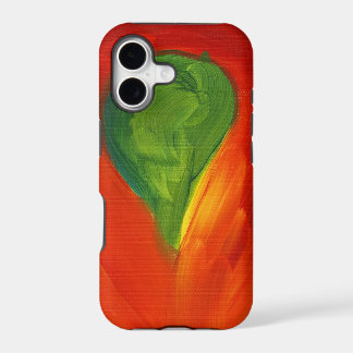 Green Bird with Love Flowing Around It