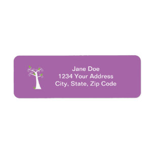 Green Birds in a Tree Personalise Return Address Label