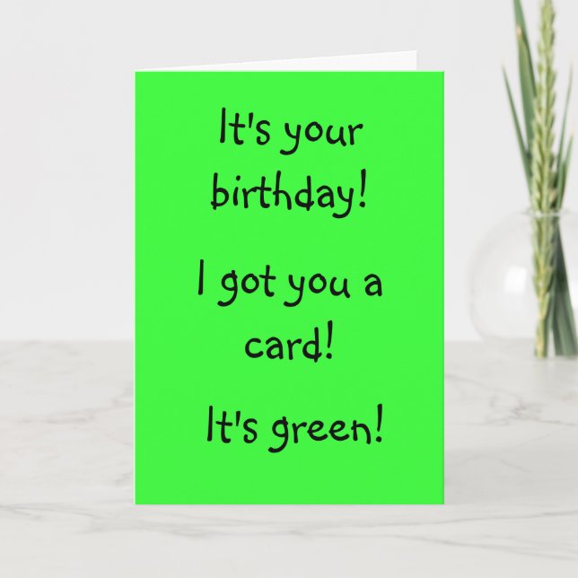 Green Birthday Card (Front)