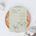 Green Birthday Dinner for 30th Birthday Party  Invitation<br><div class="desc">Presenting our "Birthday Dinner for 30th Birthday Party Invitation" – the perfect choice to kickstart your milestone celebration! Celebrate in Style: Whether you're planning your own 30th birthday bash or organising a surprise party for a loved one, this invitation sets the stage for a remarkable evening. Artistic Table Setting: The...</div>