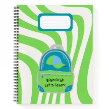 Green "Bismillah Let’s Learn!" Notebook