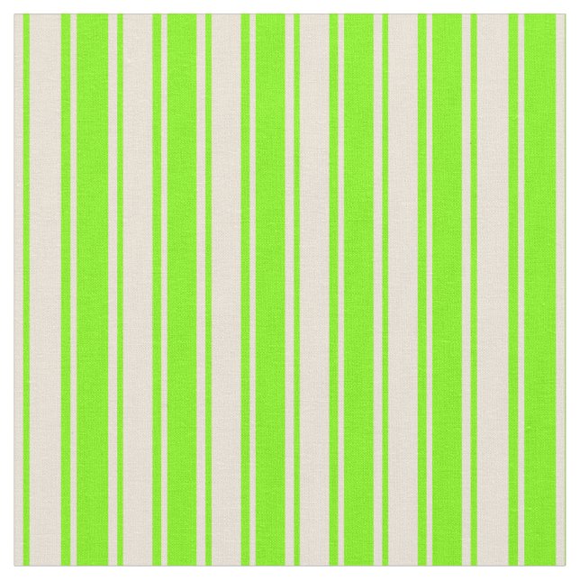 Green & Bisque Coloured Lines/Stripes Pattern Fabric (Close Up)
