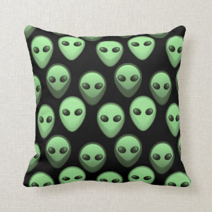 Green & Black Alien Pattern Cushion
