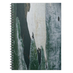 Green, black, and beige painting notebook
