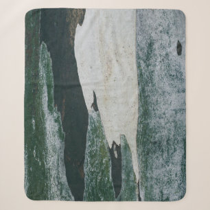 Green, black, and beige painting sherpa blanket