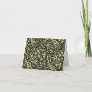 Green, black and brown camouflage pattern card