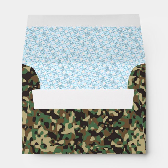 Green, black and brown camouflage pattern envelope (Back (Bottom))