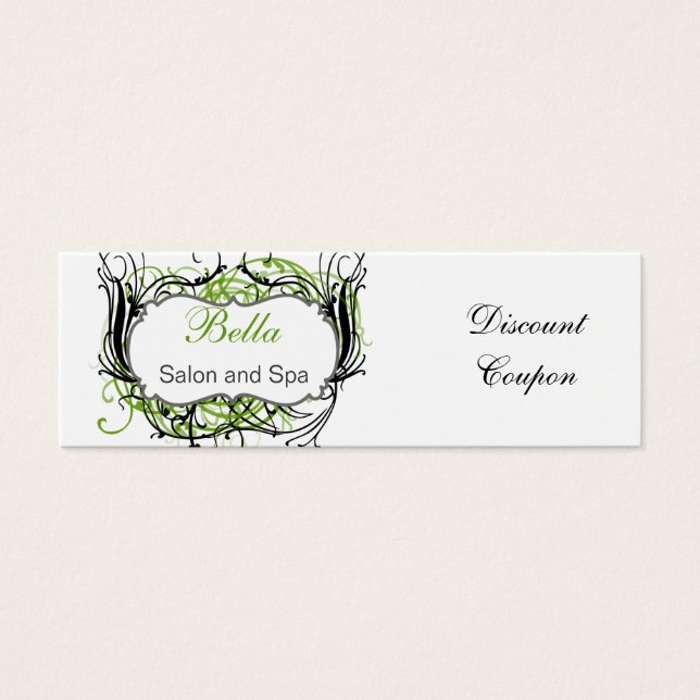green,black and white Chic discount coupon (Front)