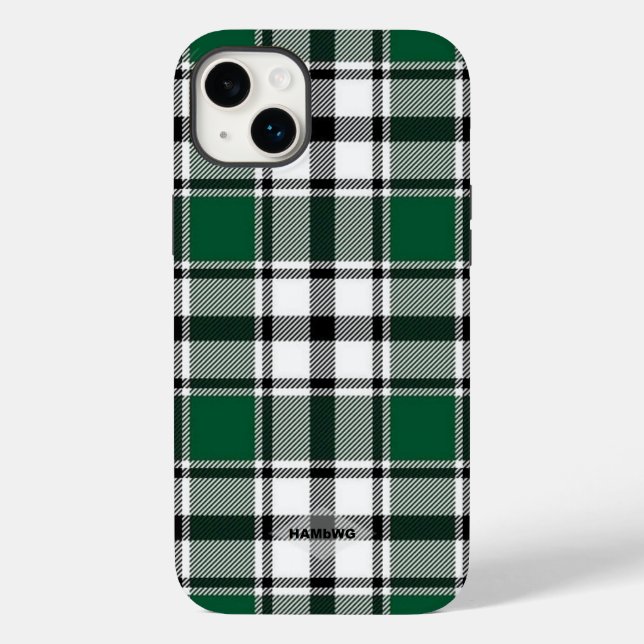 Green, Black and White Plaid Iphone Case HAMbWG (Back)