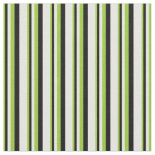 Green, Black, and White Striped Pattern Fabric
