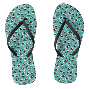 Green & Black Animal print Thongs