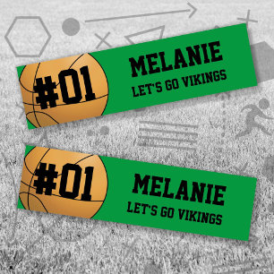 Green Black Basketball Team Bumper Sticker