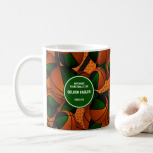 green black basketball team colours coach name coffee mug